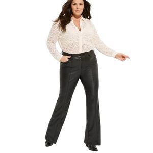 TORRID Pintuck Trouser Boot Faux Leather High Rise Pant